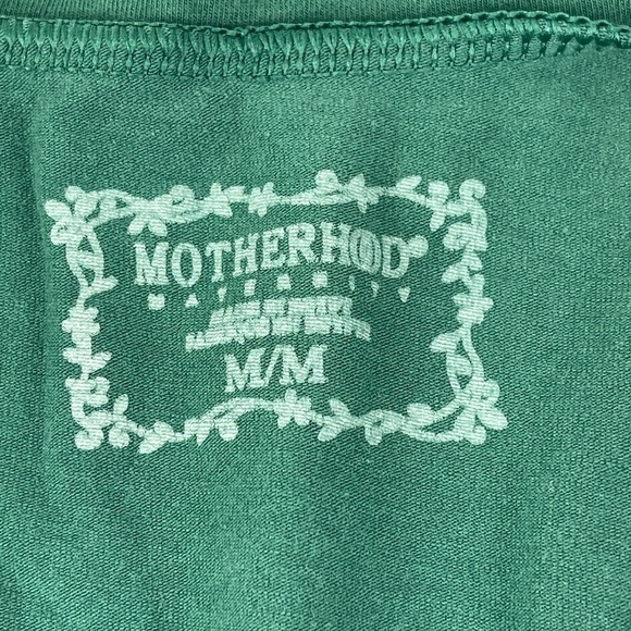Motherhood Womens Blouse Green Vneck Cinch Waist M - Picture 3 of 9